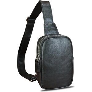 Leather Crossbody Bag Women Small Daily Use Handbag Compact Vintage